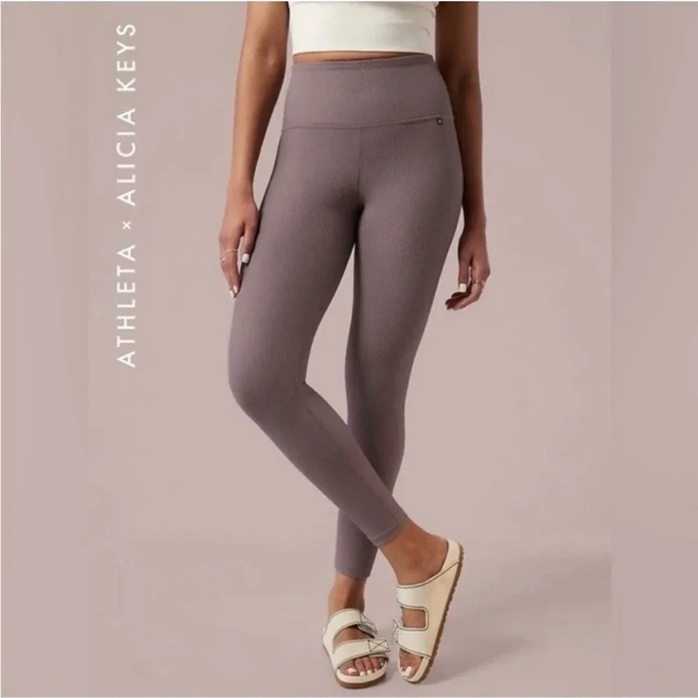 Athleta x Alicia Keys Elation Ribbed Tights Powervita Fabric Leggings Size‎ XS